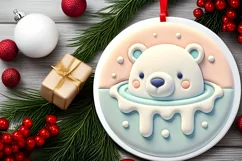 Round Christmas Ornament Sublimation|Clipart Product Image 1