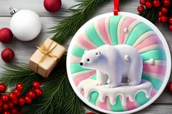 Round Christmas Ornament Sublimation|Clipart Product Image 1
