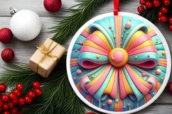 Round Christmas Ornament Sublimation|Clipart Product Image 1