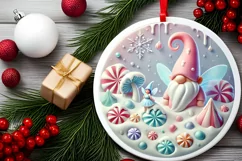 Round Christmas Ornament Sublimation|Clipart Product Image 1