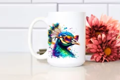 Quirky Peacock,Colorful Sticker | Clipart Product Image 2