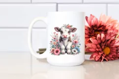 Cute Baby Cow Flowers | Clipart Product Image 2