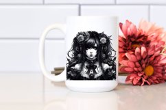 Detailed Gothic Girl Watercolor PNG Product Image 2