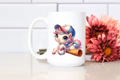 Pastel Baby Unicorn with Baseball | Sublimation | Clipart Product Image 2