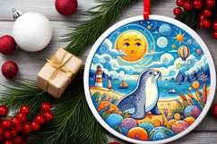 Round Christmas Ornament Sublimation|Clipart Product Image 2