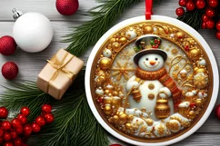 Round Christmas Ornament Sublimation|Clipart Product Image 1