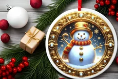 Round Christmas Ornament Sublimation|Clipart Product Image 1