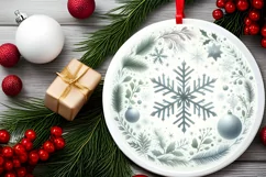 Round Christmas Ornament Sublimation|Clipart Product Image 2