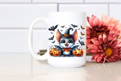 Funny Watercolor Halloween Sticker Clipart Product Image 2