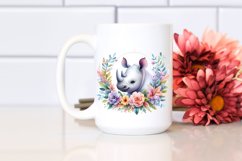 Rhino Floral Frame | Sublimation Clipart Product Image 1