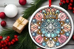 Round Christmas Ornament Sublimation|Clipart Product Image 1