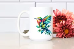 Abstract Bird with Plant Leaves PNG Product Image 2