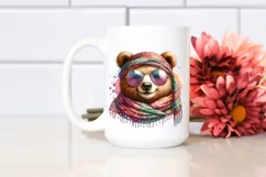 Funny Bear Smiling Scarf | Watercolor Clipart Product Image 2