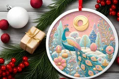 Round Christmas Ornament Sublimation|Clipart Product Image 2