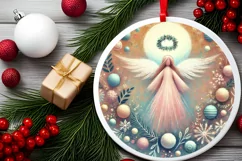 Round Christmas Ornament Sublimation|Clipart Product Image 1