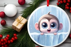 Round Christmas Ornament Sublimation|Clipart Product Image 2
