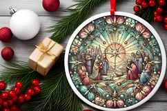 Round Christmas Ornament Sublimation|Clipart Product Image 1
