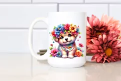 Vibrant Puppy Floral Crown Vibrant Flowers | Sublimation | Product Image 2