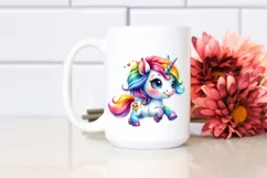 cute Baby Unicorn Running PNG Product Image 2