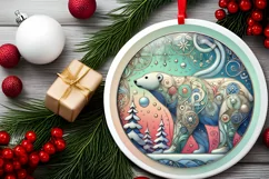 Round Christmas Ornament Sublimation|Clipart Product Image 1