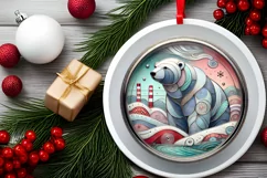 Round Christmas Ornament Sublimation|Clipart Product Image 1