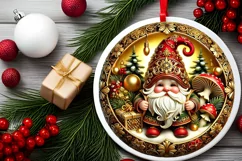 Round Christmas Ornament Sublimation|Clipart Product Image 1