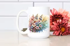 Pastel Stained ,Golden Delphinium | Clipart Product Image 2
