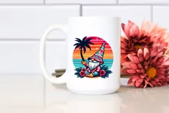 Retro Tropical Gnome Sunset | Clipart Product Image 2