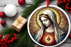 Round Christmas Ornament Sublimation|Clipart Product Image 1