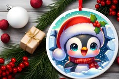 Round Christmas Ornament Sublimation|Clipart Product Image 2