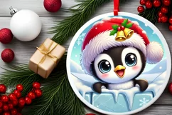 Round Christmas Ornament Sublimation|Clipart Product Image 2
