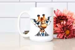 Funny Giraffe Portrait Suit | Watercolor Clipart Product Image 2