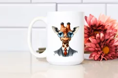 Funny Giraffe Portrait Suit | Watercolor Clipart Product Image 2