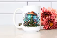 Magical Mushroom Watercolor Splash, PNG Product Image 2