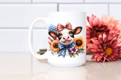 Cow Portrait Wearing Bow | Clipart Product Image 2