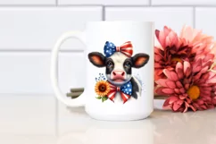 Cow Portrait Wearing Bow | Clipart Product Image 2