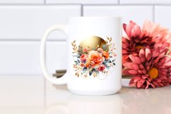 Vibrant Orange Roses Gold Foil| Clipart Product Image 2