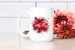 Colorful Redish Watercolor Splash with Glitery Texture Product Image 2