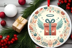 Round Christmas Ornament Sublimation|Clipart Product Image 1