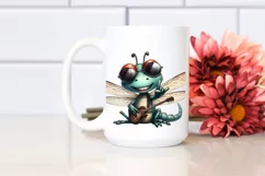 Funny Dragonfly Rocker Sign | Watercolor Clipart Product Image 2