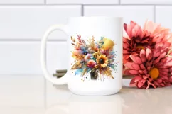 Colorful Abstract Bouquet with Gold Foil Sunflower | Product Image 2