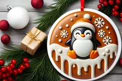 Round Christmas Ornament Sublimation|Clipart Product Image 1