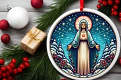 Round Christmas Ornament Sublimation|Clipart Product Image 2