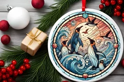 Round Christmas Ornament Sublimation|Clipart Product Image 1