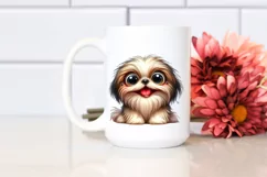 Crazy Shih Tzu Watercolor Clipart Product Image 2