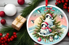 Round Christmas Ornament Sublimation|Clipart Product Image 1