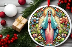 Round Christmas Ornament Sublimation|Clipart Product Image 1
