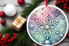 Round Christmas Ornament Sublimation|Clipart Product Image 2