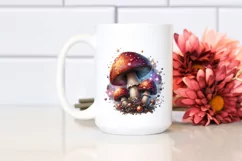 Shiny Magical Mushroom Watercolor Splash, Transparent PNG Product Image 2