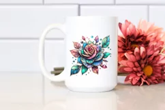 Vibrant Stained Rose, Detailed PNG Product Image 2